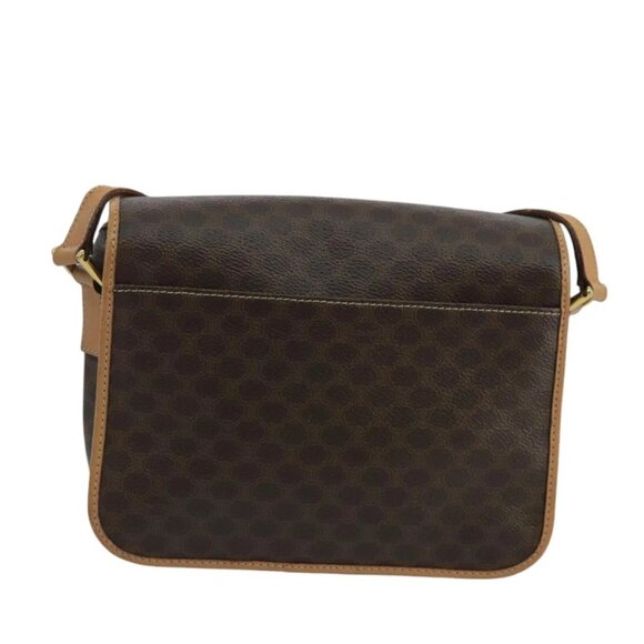 CELINE Macadam Canvas Circle Shoulder Bag Brown - Picture 2 of 15